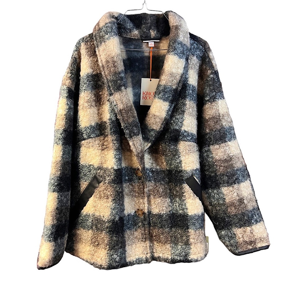 NWT Plaid Sweater Overcoat - Knox Rose Black Plaid 4X. LAST ONE